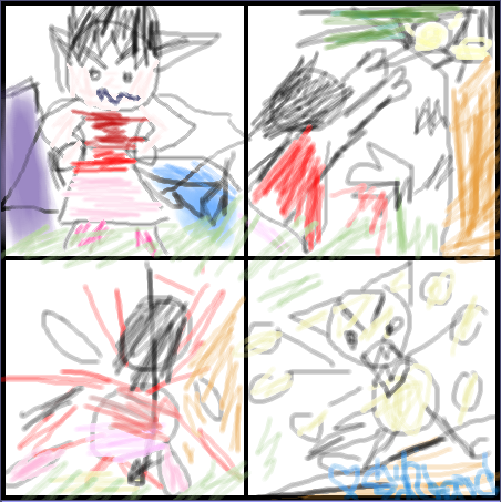 Sanctimonious is jealous of Chibi Edward's superior crayon skills.